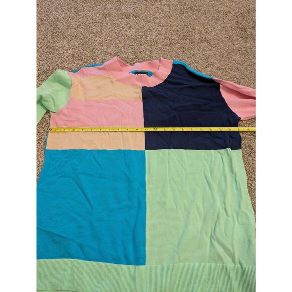 Lands End Women's Sweater Color Block Multi-color Size M/10-12 - Picture 5 of 7